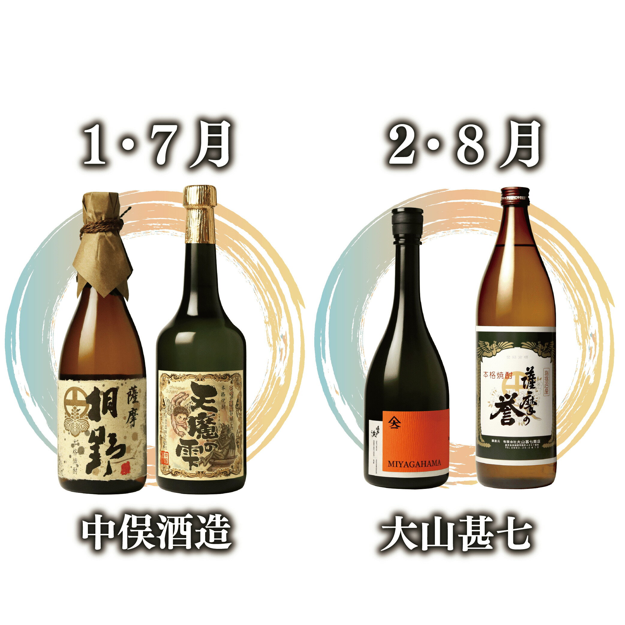 【ふるさと納税】＜定期便・芋焼酎を6回12本お届け＞「指宿の焼酎蔵 6蔵めぐり」ほろ酔い定期便(720ml・900ml瓶、合計12本) 焼酎 芋 鹿児島 芋焼酎 お酒 地酒 飲み比べ 詰め合わせ ギフト プレゼント 贈り物 お酒好き 誕生日 父の日 【ひご屋】 サムネイル2