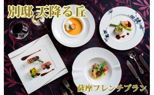 ＜1泊2食付ペア宿泊券＞別邸天降る丘 薩摩フレンチプラン(洋室ツイン、専用露天風呂) フレンチ フルコース 露天風呂付客室 チケット 旅行 夫婦旅行 カップル旅行 記念日 誕生日 1泊2食付 2名 ツイン 海 ご褒美 指宿温泉 トラベル【別邸天降る丘】