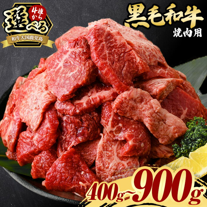 ＜4種から選べる！＞鹿児島県産黒毛和牛・焼肉(計400g～900g) 黒毛和牛 牛肉 切落し 切り落し 和牛 冷凍 国産 九州産 小分け お肉 焼き肉 焼肉 訳あり 希少部位 ハラミ サガリ 赤身 霜降り 冷凍 人気 ランキング 数量限定 寄附額改定 A5 A5等級【カミチク】