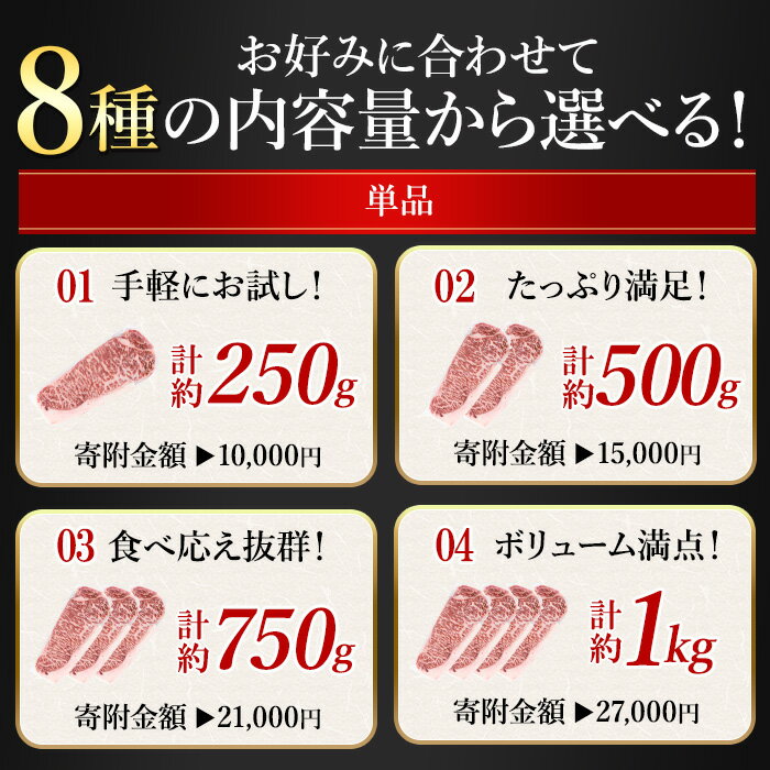【ふるさと納税】ステーキ ＜内容量・回数が選べる＞ 牛肉 4等級以上 鹿児島県産 黒毛 和牛 ロース or モモ ロースステーキ モモステーキ (1枚〜6枚・計約250g〜1.1kg 定期便 全3回 or 5回) 【ナンチク】 - 画像2