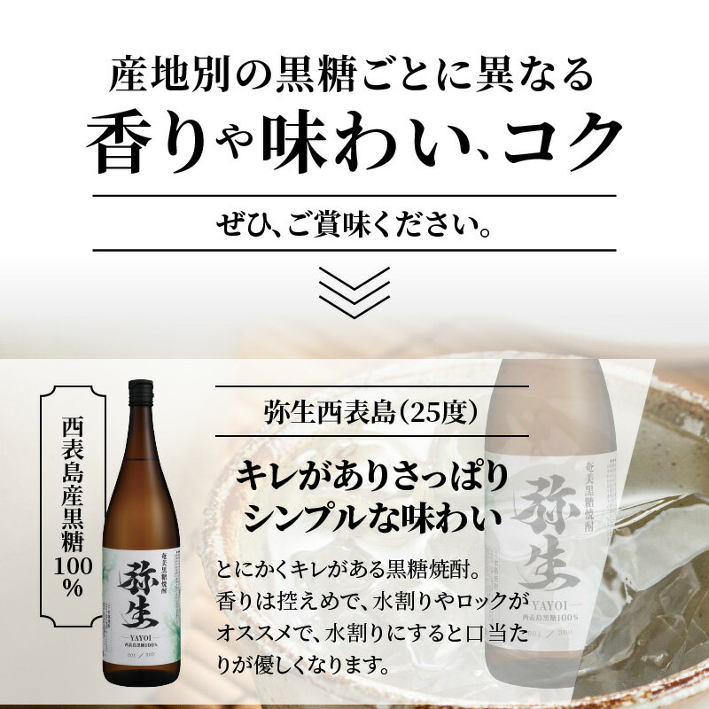 【ふるさと納税】焼酎 奄美 黒糖焼酎 25度 飲み比べ セット 各 1800ml ロック お湯割り 水割り 弥生焼酎醸造所 ギフト 人気 オススメ お取り寄せ 送料無料 奄美大島 サムネイル3