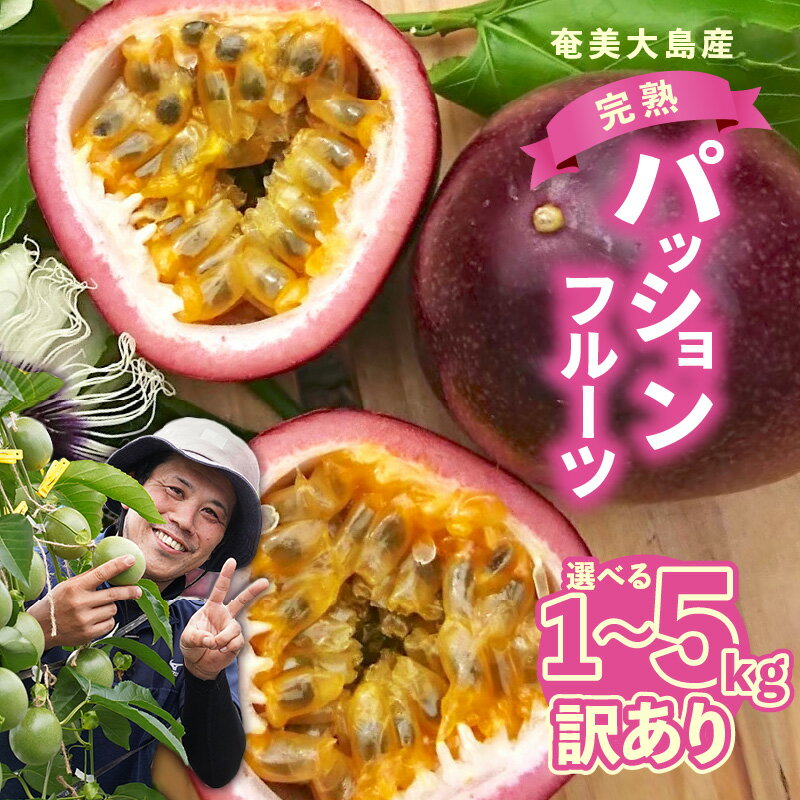 【2026年先行予約】＜選べる＞ 訳あり 完熟 南の島 奄美 の パッションフルーツ 家庭用 1kg or 3kg 傷物 色むらあり サイズ混合 パッション 果物 フルーツ 果実 南国 期間 限定 Amami sun time farm 鹿児島 奄美市 おすすめ ランキング プレゼント ギフト