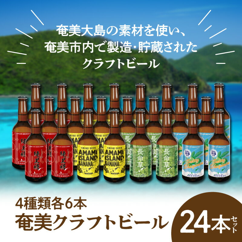 【ふるさと納税】 クラフトビール ブラウンエール ヴァイツェン ペールエール 330ml 4種類 各6本 計24本 家飲み ビール 地ビール 瓶ビール 鹿児島 奄美大島 純黒糖 ショウガ 島ばなな 長命草 シークニン ソルティー お取り寄せ 送料無料 サムネイル2