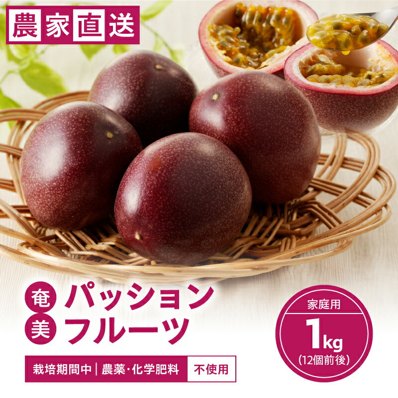 【2026年先行予約】 農薬 化学肥料不使用 奄美 パッションフルーツ 1kg 12個前後 家庭用 果物 フルーツ トロピカルフルーツ 南国フルーツ 自家製発酵肥料 農家直送 家庭用 奄美大島産 照井農園 ふるさと納税 奄美市 おすすめ ランキング プレゼント ギフト
