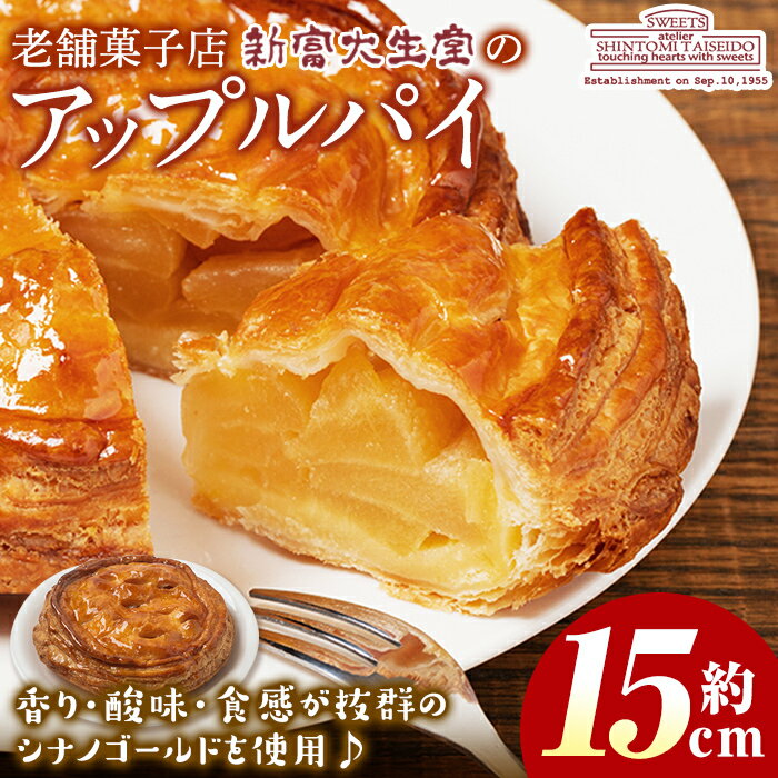 ＜期間限定・2026年5月発送分＞アップルパイ(約15cmホールタイプ) 国産 りんご 林檎 リンゴ シナノゴールド スイーツ 焼き菓子 洋菓子 お菓子 おかし パイ おやつ 【新富大生堂】