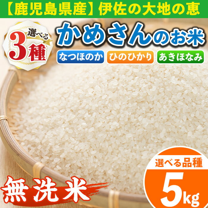 《選べる品種・数量限定》かめさんのお米(5kg・なつほのかorひのひかりorあきほなみ・無洗米) 国産 白米 精米 無洗米 伊佐米 お米 米 生産者 なつほのか ひのひかり あきほなみ ナツホノカ ヒノヒカリ アキホナミ 新米 5kg 【Farm-K】