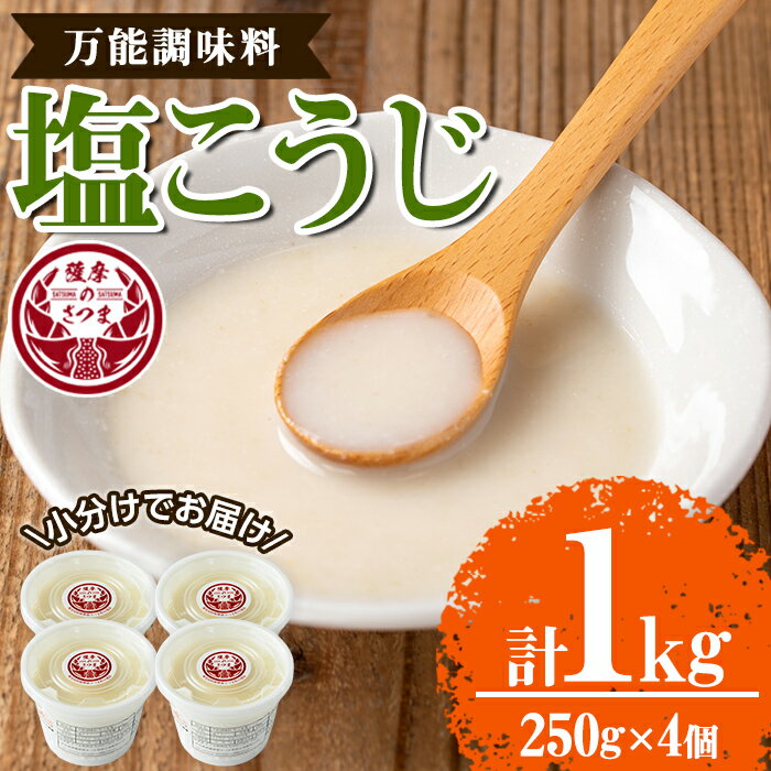 塩こうじ(計1kg・250g×4個)塩麹 塩糀 しおこうじ 万能調味料 料理 下味 和食 発酵食品 小分け 【さつま糀商店】