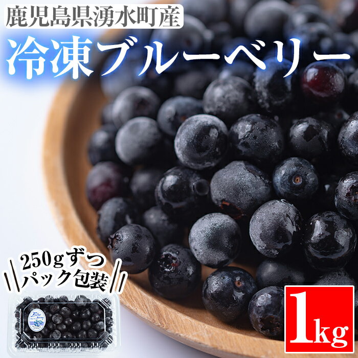 《数量限定》湧水の冷凍ブルーベリー(1kg) 冷凍 国産 九州産 鹿児島県産 くだもの 果物 フルーツ シャーベット ジャム フローズン ベリー おやつ デザート【神田茶園】