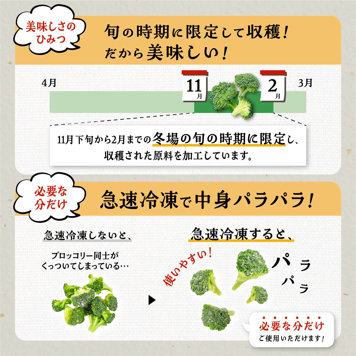 【ふるさと納税】野菜 ブロッコリー 国産 冷凍ブロッコリー 選べる内容量 | 鹿児島県産 国産ブロッコリー 冷凍 冷凍ブロッコリー 瞬間冷蔵 収穫 カット 緑黄色野菜 冷凍野菜 カット野菜 時短 弁当 簡単 便利 美容 お徳用 朝食 奥様 おすすめ 鹿児島県大崎町 サムネイル3