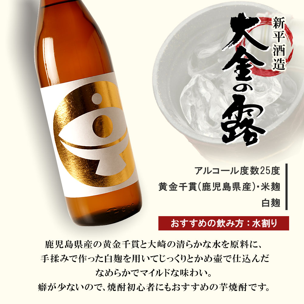 【ふるさと納税】【 お手軽 セット 】 大岬 ＆ 大金の露 900ml | 芋焼酎 芋 酒 お酒 地酒 アルコール飲料 焼酎 飲み比べ 鹿児島県 大崎町 鹿児島 大崎 鹿児島県大崎町 ふるさと 納税 お取り寄せ 支援品 返礼 特産品 特産 名産品 お礼の品 さけ お土産 人気 サムネイル3
