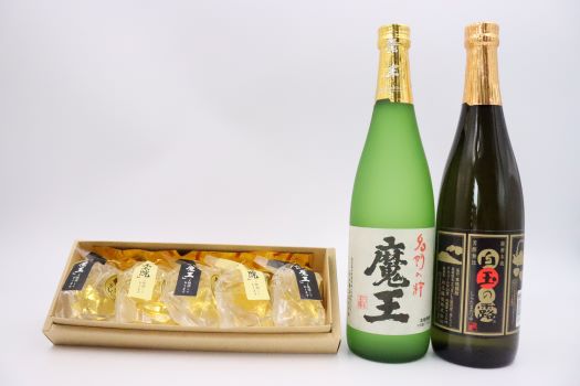 No.1271-1【期間限定】白玉醸造　魔王・白玉の露（4合瓶）と焼酎ゼリーのセット
