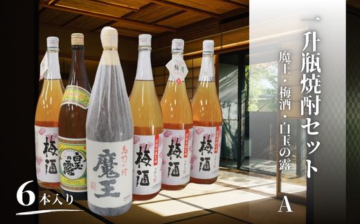 No.5066　魔王・梅酒・白玉の露（一升瓶）6本セットA