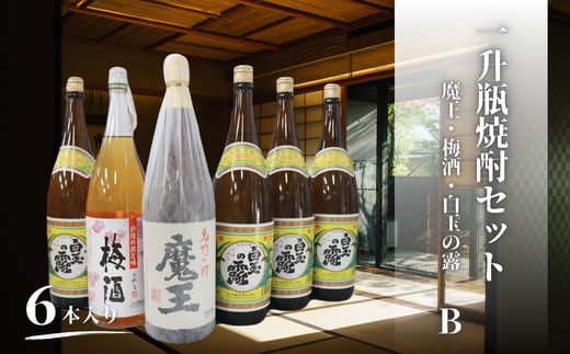 No.5067　魔王・梅酒・白玉の露（一升瓶）6本セットB
