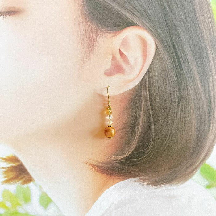 【ふるさと納税】屋久杉×4月誕生石　ピアス サムネイル2