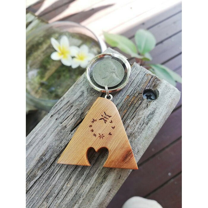 屋久杉Initialイニシャルキーホルダー　A