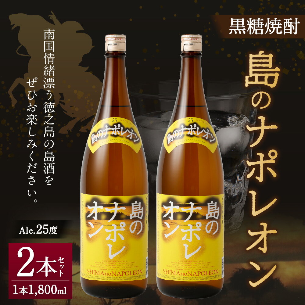 【ふるさと納税】黒糖焼酎 島のナポレオン 1800ml×2本セット 合計3.6L 25度 瓶 焼酎 黒糖焼酎 お酒 アルコール 晩酌 国産 徳之島産 天城町 送料無料 A-54-N サムネイル2