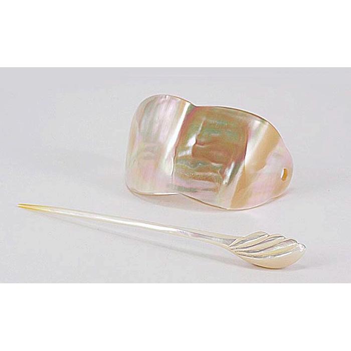 【ふるさと納税】夜光貝と白蝶貝を素材にした「かんざし」貝工房かざはな【KS-3】 サムネイル3