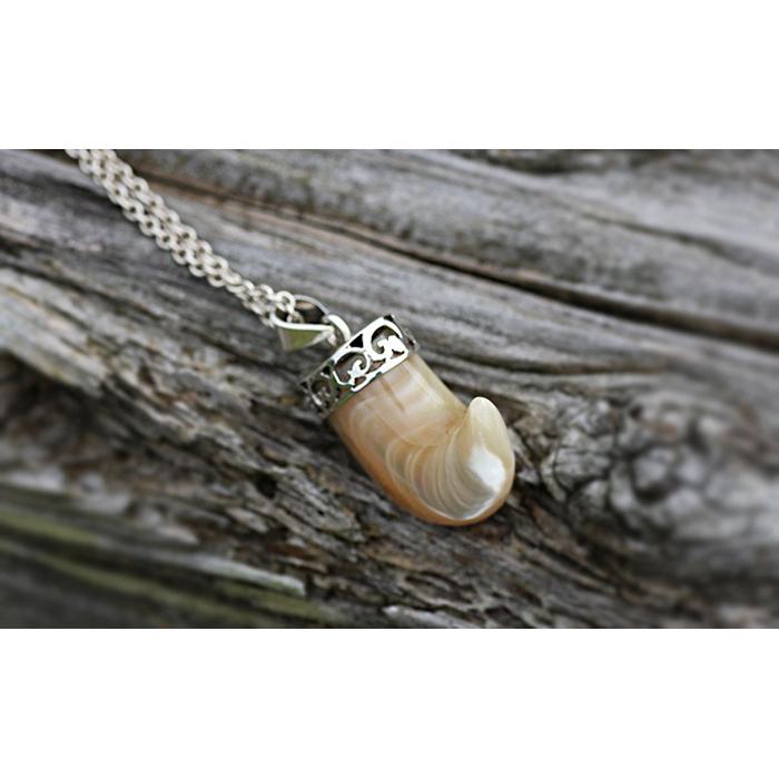 【ふるさと納税】夜光貝を素材にした「チェーンペンダント」＜PL-1＞【貝工房かざはな】 サムネイル3