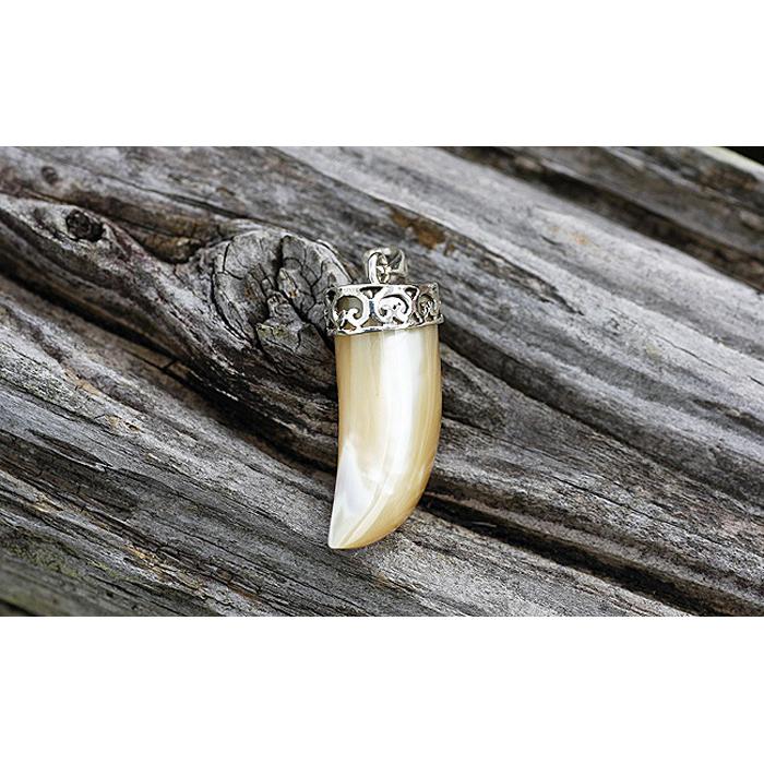 【ふるさと納税】夜光貝を素材にした「チェーンペンダント」＜PL-2＞【貝工房かざはな】 サムネイル3