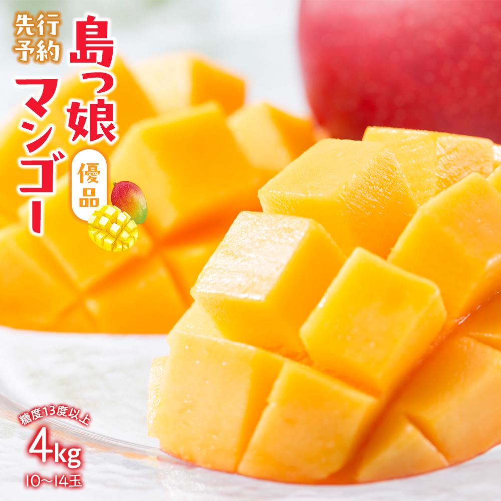 ★先行予約【2026年7月上旬以降発送】与論島産　島っ娘マンゴー（優品）4kg　10～14個　糖度13度以上 | フルーツ 果物 くだもの 食品 人気 おすすめ 送料無料
