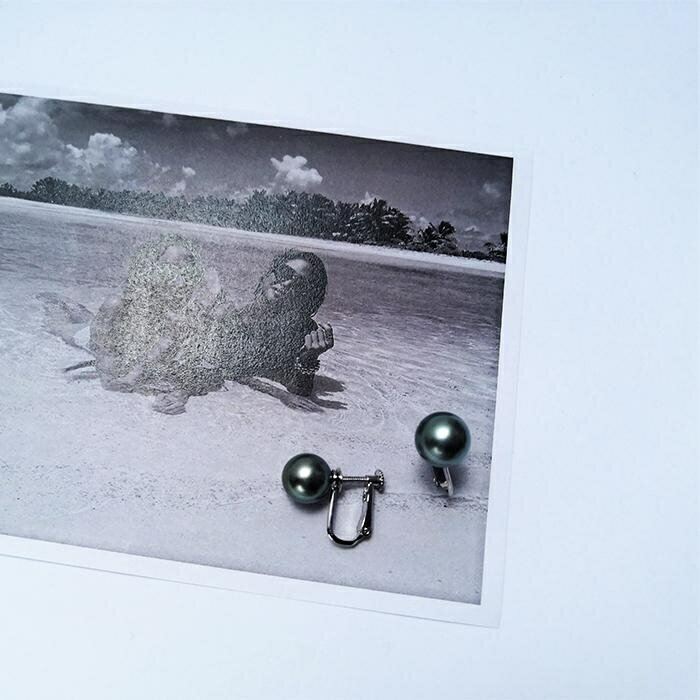 【ふるさと納税】高品質黒蝶パールイヤリング サムネイル2