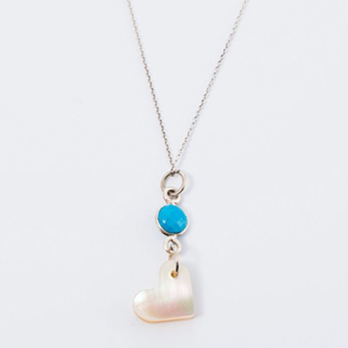 悠ヶ風の夜光貝 ＜ シルバーハートネックレス ＞ | 沖縄 那覇市 ファッション ネックレス シルバー 夜光貝 クラフト アクセサリー 手作り