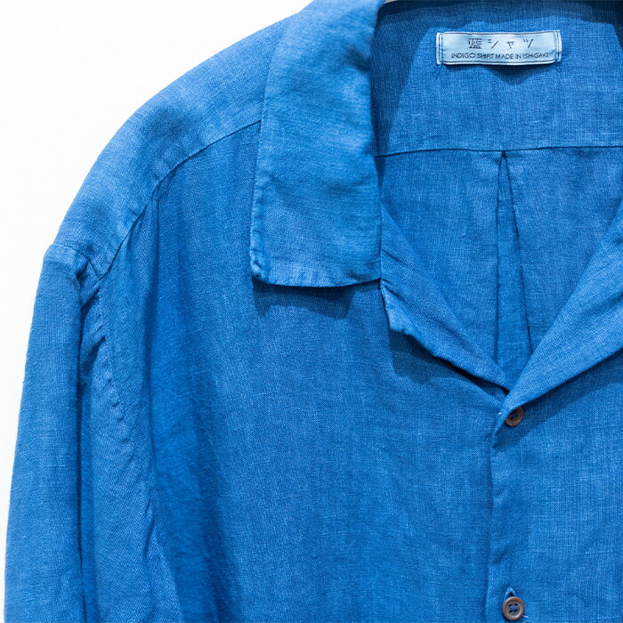 【ふるさと納税】【石垣島の藍染工房】半袖シャツ【カラー:ブルー】【サイズ:Sサイズ】KB-164-1 サムネイル2