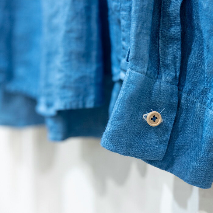 【ふるさと納税】【石垣島の藍染工房】長袖シャツ【カラー:ブルー】【サイズ:Sサイズ】KB-160-1 サムネイル3