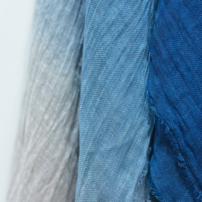 【ふるさと納税】【石垣島の藍染工房】リネン 大判 ストール【カラー:グラデーション】KB-168-1 サムネイル3