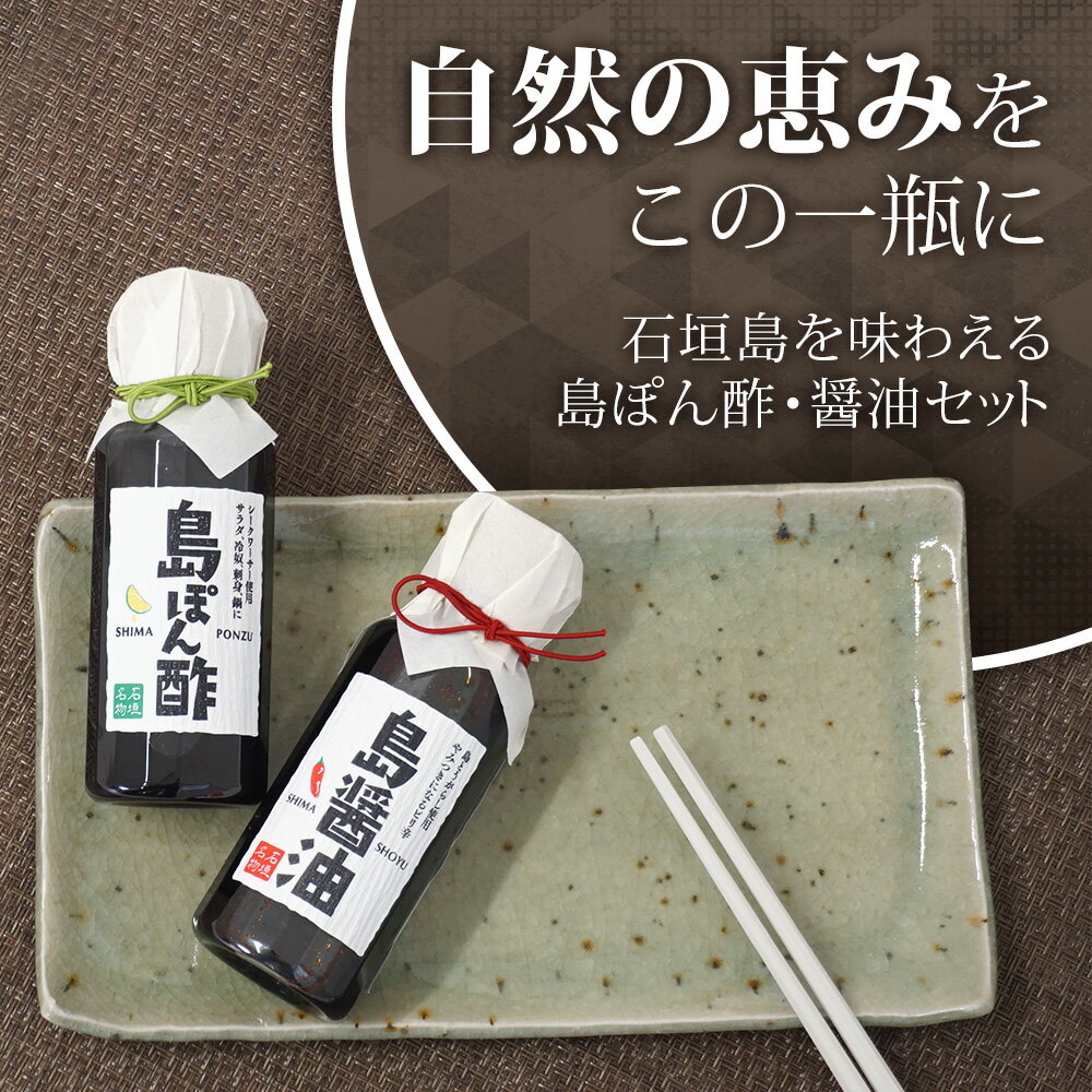【ふるさと納税】【石垣名物】島ぽん酢＆島醤油 2本セット ＜石垣島認定特産品＞ | 沖縄 石垣島 調味料 島唐辛子 醤油 ぽん酢 セット 万能 KK-1 サムネイル2