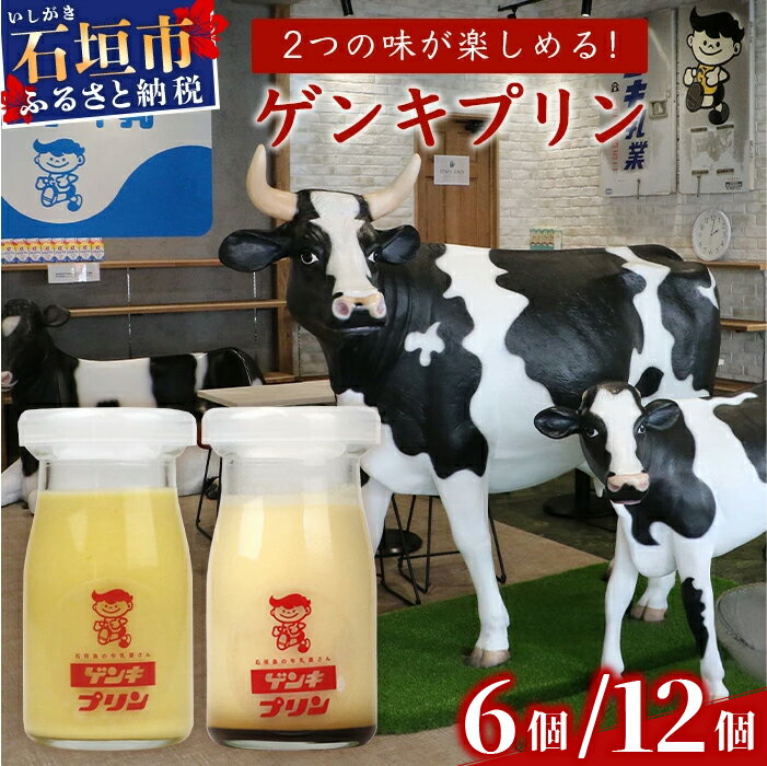 【島外不出のゲンキくん製品が返礼品に!!】【内容量が選べる】ゲンキプリン 6〜12個 八重山ゲンキ乳業 お土産 ゲンキくん 石垣島 牛乳屋 プリン OP-1 OP-2 沖縄県 石垣市 送料無料【大人気の「ゲンキくん保冷バッグ」もお届け】