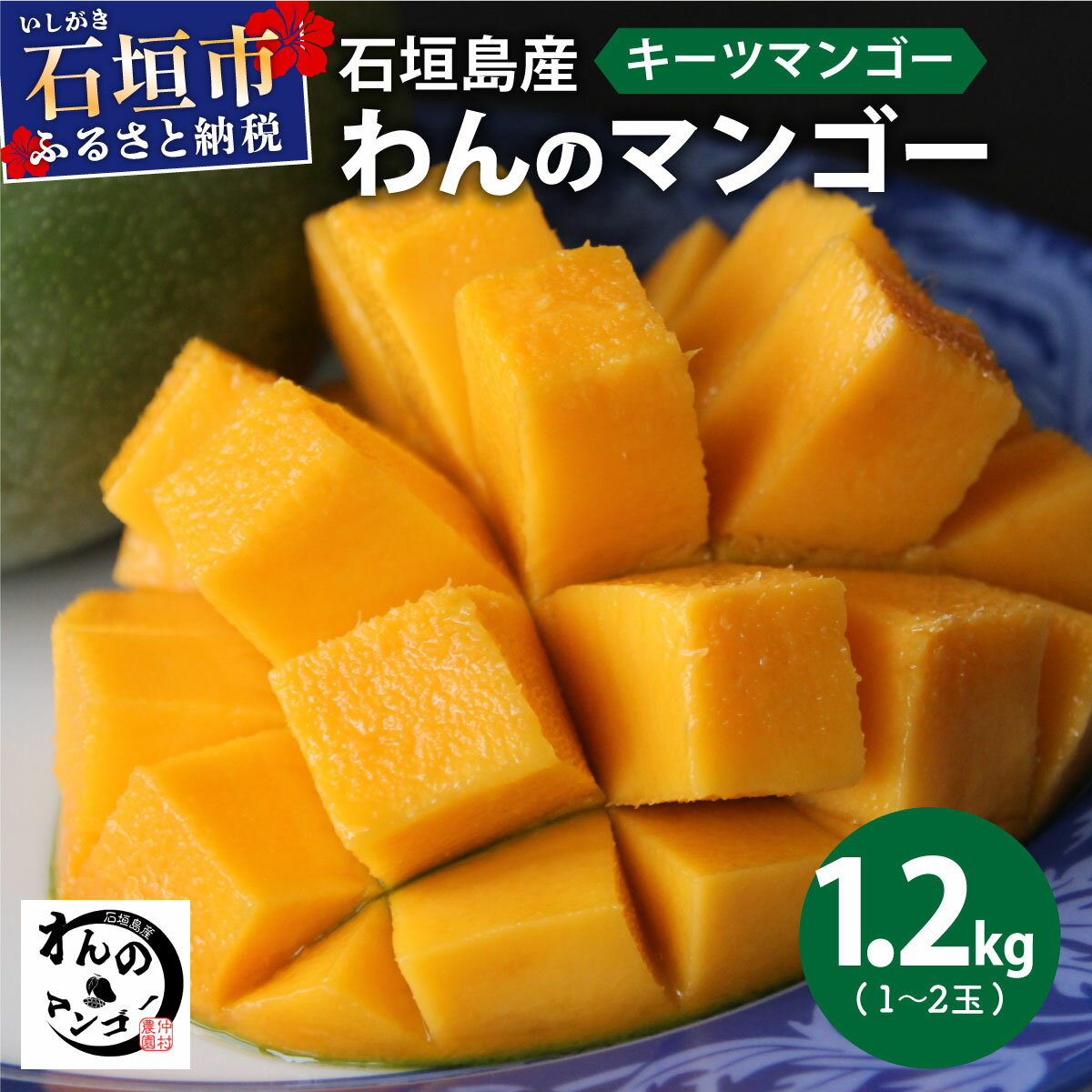 ＜わんのマンゴー＞石垣島産マンゴー【キーツ】 約 1.2kg 前後（1〜2玉） NA-05