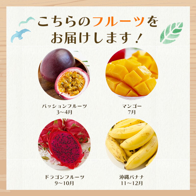 【ふるさと納税】【定期便全4回】沖縄 フルーツ 定期便 4回 パッションフルーツ マンゴー ドラゴンフルーツ フルーツ定期便 沖縄バナナ バナナ 旬 フルーツ 果物 くだもの 完熟マンゴー 沖縄マンゴー 定期便 季節の果物 産地直送 沖縄県 糸満市 送料無料 先行予約 サムネイル3