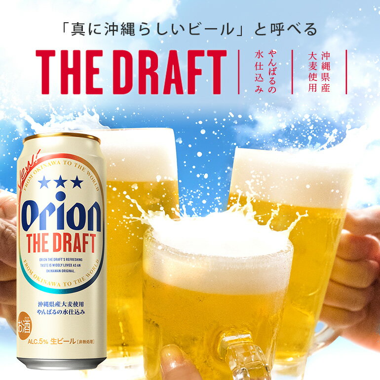 【ふるさと納税】 オリオンビール ＜ オリオン ザ・ドラフト ＞ 500ml × 24缶 1ケース 24本 500 クラフトビール 沖縄 ビール BEER ドラフト 生ビール オリオン orion お酒 缶ビール 地ビール 箱買い まとめ買い アルコール 度数 5％ ギフト 冬ギフト お歳暮 缶 送料無料 サムネイル2