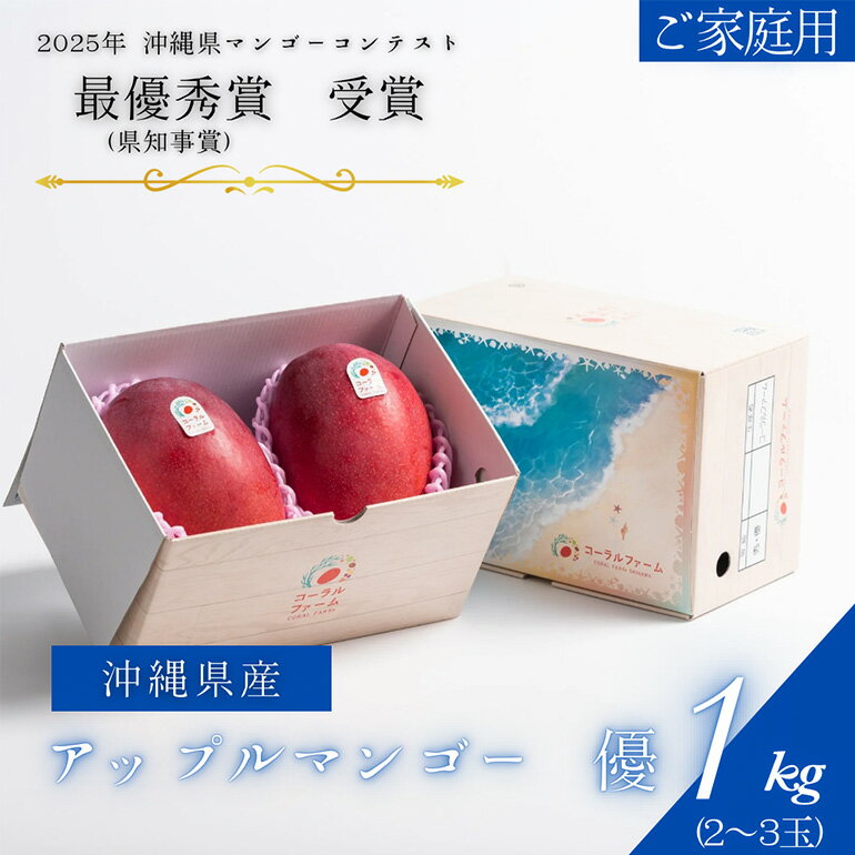 【 先行予約 2026年 発送 】コーラルファーム アップルマンゴー 1kg (2〜3玉) 優品 沖縄県産 マンゴー アーウィンマンゴー 1キロ 国産 完熟マンゴー 果物 くだもの フルーツ 完熟 夏 沖縄 お取り寄せ ギフト 産地直送 農家直送 糸満市 送料無料