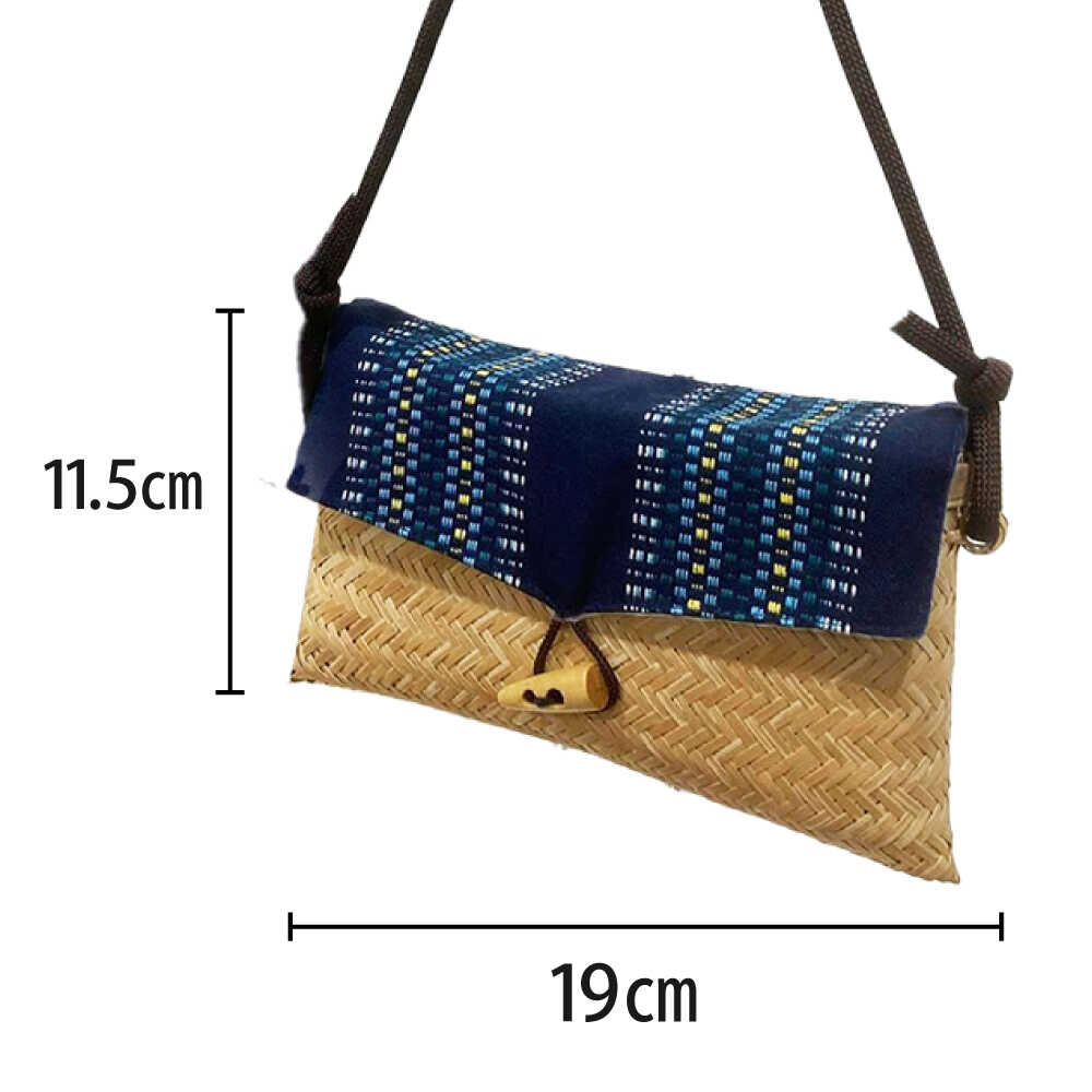 【ふるさと納税】【北谷竹細工×知花花織】沖縄市工芸フェアコラボ バッグ (小) カバン 鞄 ショルダー メンズ レディース 沖縄市 / コザ工芸館ふんどぅ[BCAU010] サムネイル3