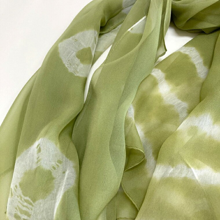 【ふるさと納税】ウージ染めシルクシフォンショール（AI036） サムネイル3