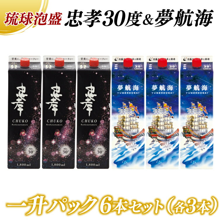 忠孝30度＆夢航海一升パック 6本セット(BY013)