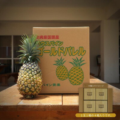 【ふるさと納税】【2026年5月から順次発送・ハウス栽培】パイナップルの王様 ゴールドバレル4玉【配送不可地域：離島】【1608235】 サムネイル2