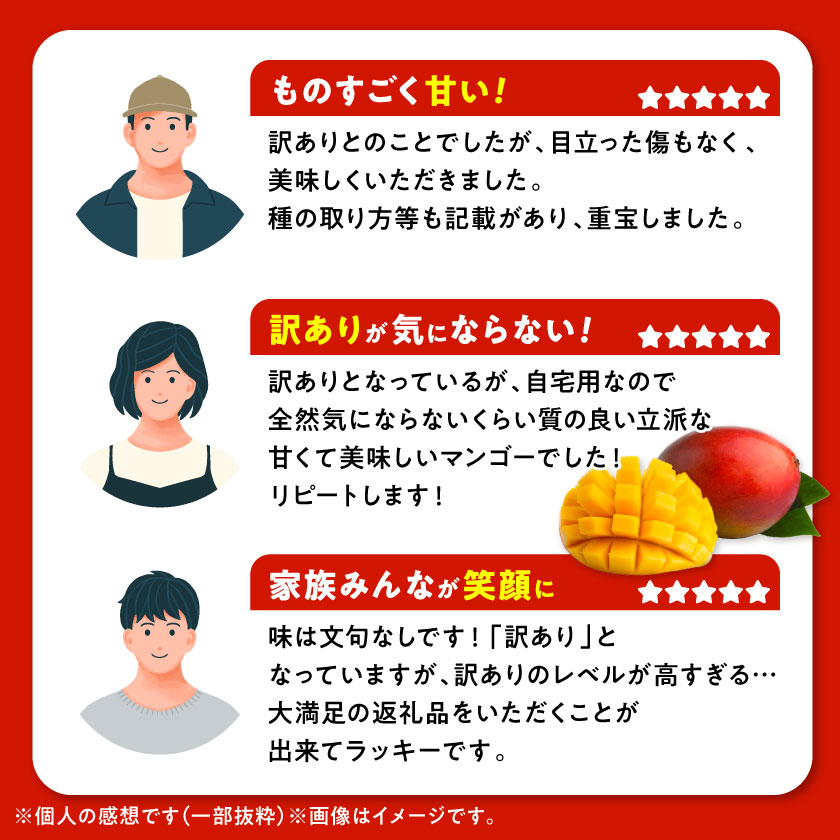 【ふるさと納税】【2026年7月から順次発送・訳あり】燦々マンゴー 1.5kg(3～6玉)/2.4kg(4～6玉)_アップルマンゴー アーウィンマンゴー 沖縄 家庭用 規格外 贈答用 ギフト 果物 完熟 南国 フルーツ 期間限定 数量限定 沖縄県産 農家直送【配送不可地域：離島】【G1619685】 - 画像3