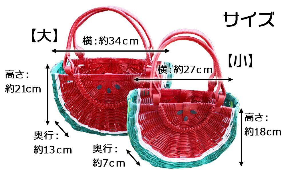 【ふるさと納税】すいかバッグ（半円・大小セット） サムネイル3