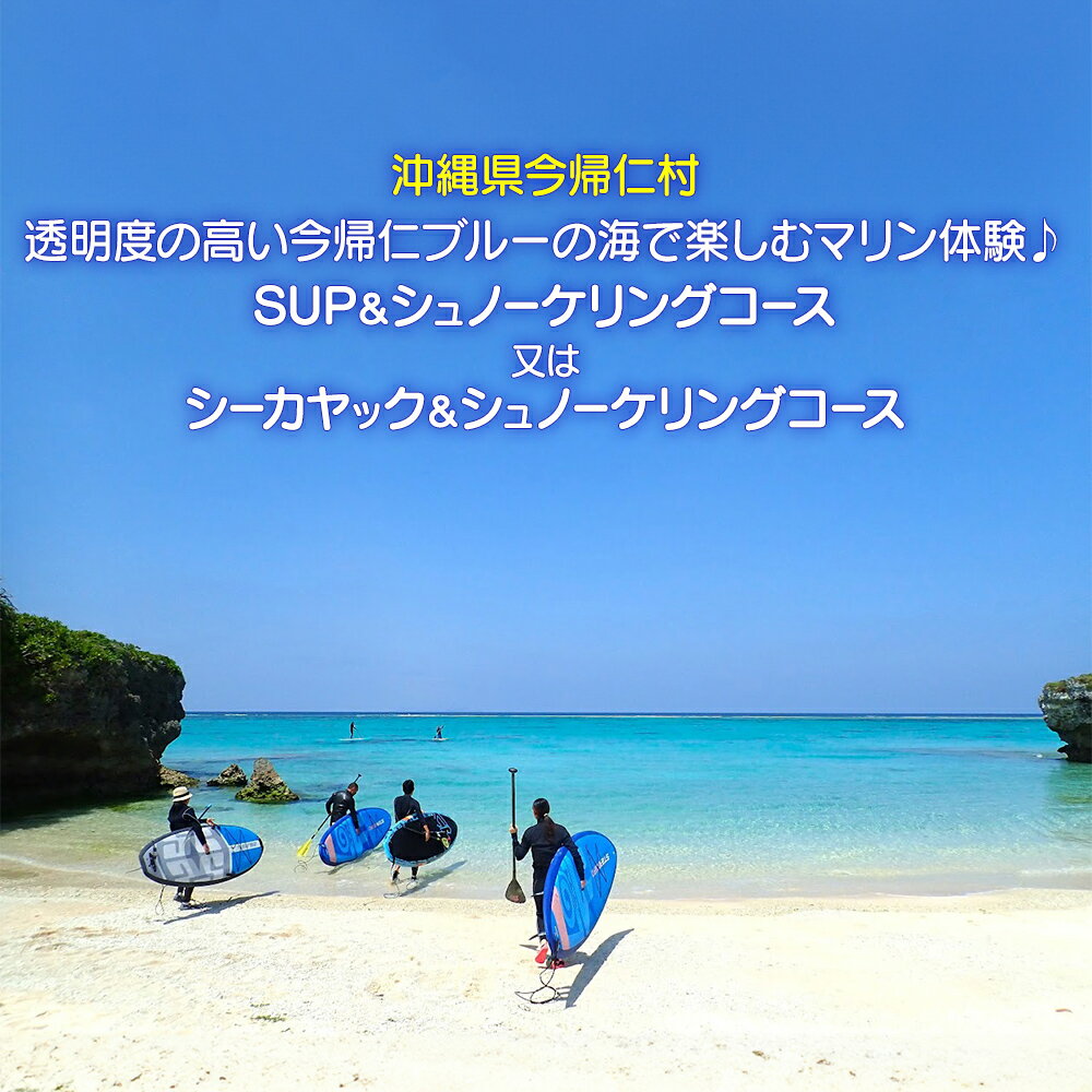 今帰仁ブルーの海で楽しむSUP＆シュノーケリングツアー又はシーカヤック＆シュノーケリングツアー