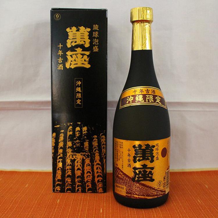 【ふるさと納税】酒 泡盛 琉球泡盛「萬座」10年古酒 40度（ 720ml × 1本 ）＆つぶつぶロックグラス 2個 セット | 泡盛 古酒 お酒 さけ 恩納村 琉球 沖縄 人気 おすすめ 送料無料 ギフト 楽天ふるさと納税 サムネイル2