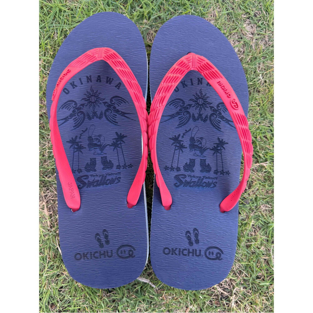 【サイズ選択可】プロ野球コラボ島ぞうり(ヤクルトスワローズ) | 沖縄 プロ野球 ヤクルト ヤクルトスワローズ スワローズ 島ぞうり 旅行 美浜 トラベル キャンプ 人気 おすすめ 北谷 ちゃたん おすすめ