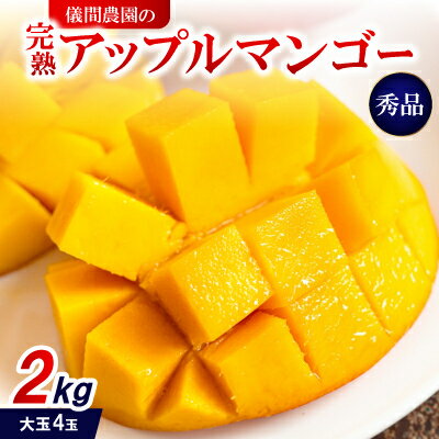【2026年6月下旬から順次発送・贈答用】儀間農園の完熟アップルマンゴー 秀品2kg(大玉4玉)【配送不可地域：離島】【1672923】