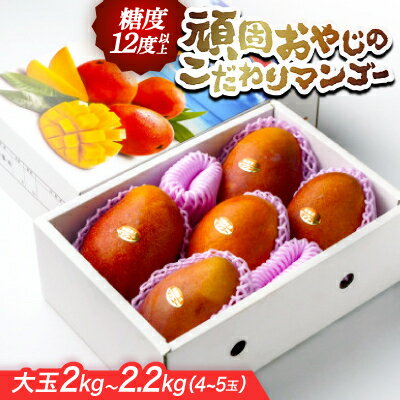 【2026年発送・糖度12度以上保証】頑固おやじのこだわりマンゴー大玉2kg～2.2kg(4～5玉)【配送不可地域：離島】【1676029】