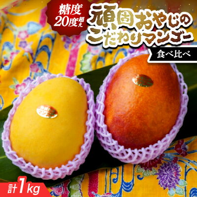 【2026年発送・家庭用】頑固おやじのこだわりマンゴー 食べ比べ1kg 糖度20度超えの金蜜マンゴー【配送不可地域：離島】【1681750】