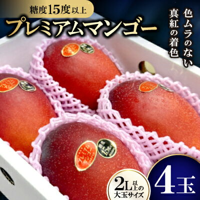 【2026年6月から順次発送】糖度15度以上!JAおきなわが厳正したプレミアムマンゴー4玉【配送不可地域：離島】【1642600】