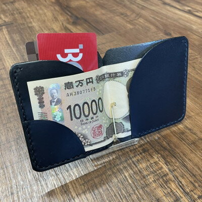 【ふるさと納税】イタリアンレザー製マネークリップ 職人手作りの本革財布・プレゼントにも最適 ダークブラウン 焦茶【1680646】 サムネイル3