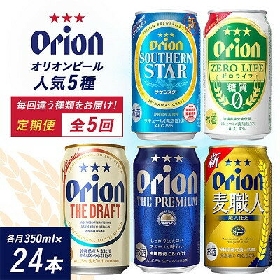 【毎月定期便】沖縄の人気ビールを味わう!定番5種のお届けセット全5回【4074842】